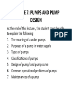 Lecture 6-7 Pumps and Pump Design