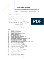 Material Balance Calculation