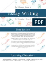 Blue White English Literature Essay Planning and Writing Structure Presentation