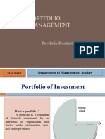 Portfolio Evaluation and Revision 