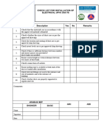 CHECKLIST For Installation of Electrical UPVC Ducts