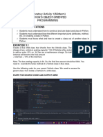 Object Oriented Programming (Simple Activities)