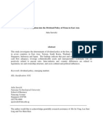 An Investigation Into The Dividend Policy of Firms in East Asia