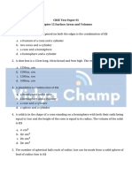 CBSE Test Paper 01 Chapter 13 Surface Areas and Volumes