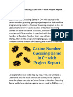 Casino Number Guessing Game in C