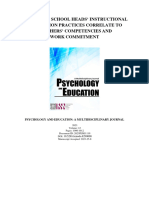 Secondary School Heads' Instructional Supervision Practices Correlate To Teachers' Competencies and Work Commitment