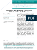 Epidemiological Study of Entamoeba Histolytica Among Children in Nasiriyah City, Thi-Qar, Iraq