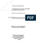 Analysis of Corporate Sales of Consumer Durables in Real Estate