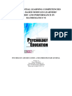 Most Essential Learning Competencies (MELC) - Based Modules Learners' Mastery and Performance in Mathematics VI