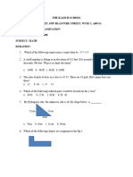 Seventh Grade Math Examination