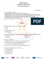 Section A: Sample Paper 02 Political Science (028) Class XII Session 2023-24