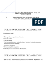 Forms of Business Organisation