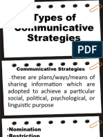 Types of Communicative Strategies