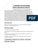 Psychometric Evaluation of A Knowledge Based Examination Using Rasch Analysis