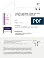 Medicare Coverage of Routine Screening For Thyroid Dysfunction (2003)