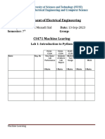 ML Lab 01 Manual - Intro To Python