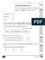 Za HL 988 Grade 7 English Grammar and Punctuation Test 4 Ver 2