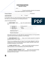 Eviction Notice To Quit Template Form