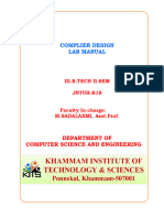 Complier Design Lab Manual - R18 - III - Year - II - Semester - C.S.E