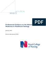 Professional Guidance On The Administration of Medicines in Healthcare Settings