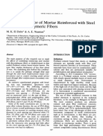 Bending Behaviour of Mortar Reinforced With Fibers