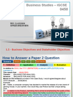 IGCSE 1.5 Business Objectives and Stakeholder Objectives