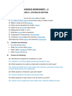 Science Worksheet 3 - Unit 5 - Answer Key