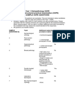 Histopathology Stage A Examination Sample Questions