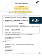 Answer Key & Solution Explanation, JEE Main Test Series, 14 Jan 2023