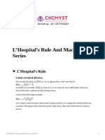 LHospitals Rule and MacLaurin Series