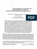 Theoretical Development in The Field of Human Resources Management: Issues and Challenges For The Future