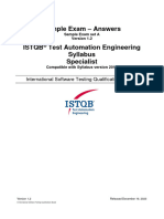 ISTQB - CT TAE - Sample Exam A Answers - v1.2