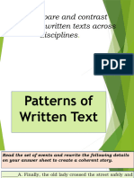 Patterns of Written Text