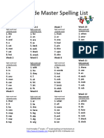 First Grade Master Spelling Lists
