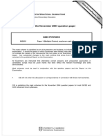 MARK SCHEME For The November 2004 Question Paper