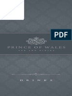 The Prince of Wales Drinks Menu