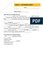 Bricks Reading 200 - L1 - Dictation Sheet