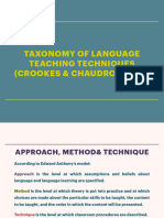 Taxonomy of Language Teaching Techniques (Crookes & Chaudron, 1991)