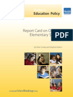 Fraser Institute Report Card On Ontario's Elementary Schools 2017