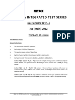 All India Integrated Test Series: JEE (Main) - 2022