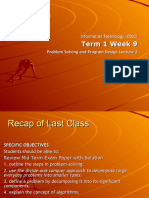 CSEC IT Notes - Term 1 Week 9 - Problem Solving and Programming Lecture 2