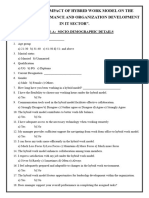 (Final Ques) To Study The Impact of Hybrid Work Model On The Employee Performance and Organization Development in It Sector