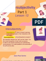 Lesson 13 - Intersubjectivity - (Part 1) - Hand Outs