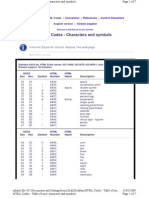 HTML Codes - Table of Ascii Characters and Symbols