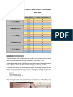 Cleaning Schedule Filipino Girls in Ai Dormitory