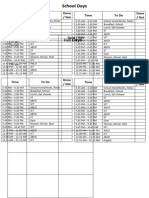 Timetable