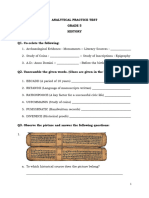 Grade 5 - History Analytical Practice Test - Question Key