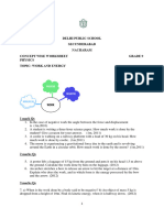 Delhi Public School Secunderabad Nacharam Concept Wise Worksheet Grade 9 Physics Topic: Work and Energy