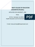 Health Education and Environmental Studies 1st Sem