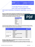 Cambridge Progression Tests and Checkpoint Performance Band Faqs